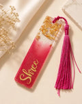 Rose Pink Customized Resin Bookmark with Gold Leaf