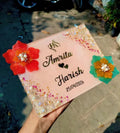 Resin Name Frame 6x8 Inch | Couple Name Frame with Date | Handmade Floral Resin Plaque | Personalized Gift