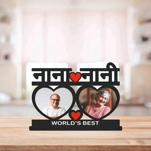 Nana Nani Heart Shape Customized Photo Frame