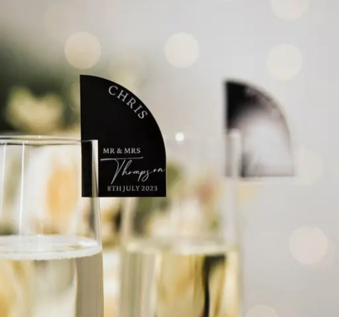 Wedding Favour Name Tags Wine Charm Wedding Table Decor Cocktail Toppers Seating Card (10)pcs