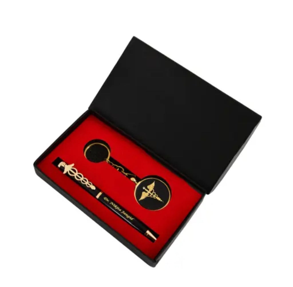 Premium Personalized Doctor Pen & Keychain Combo | Custom Name Engraving
