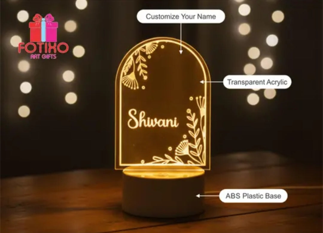 Personalized Name LED Flower Lamp Gifts for Men Woman Customized Birthday Gift for Girlfriend Boyfriend Girl Boy Friend Valentine Gifts for Corporate Office Staffs