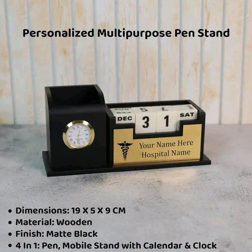 Multipurpose profession pen stand personalized with name and logo doctor/ advocate/police/ ca / engineer