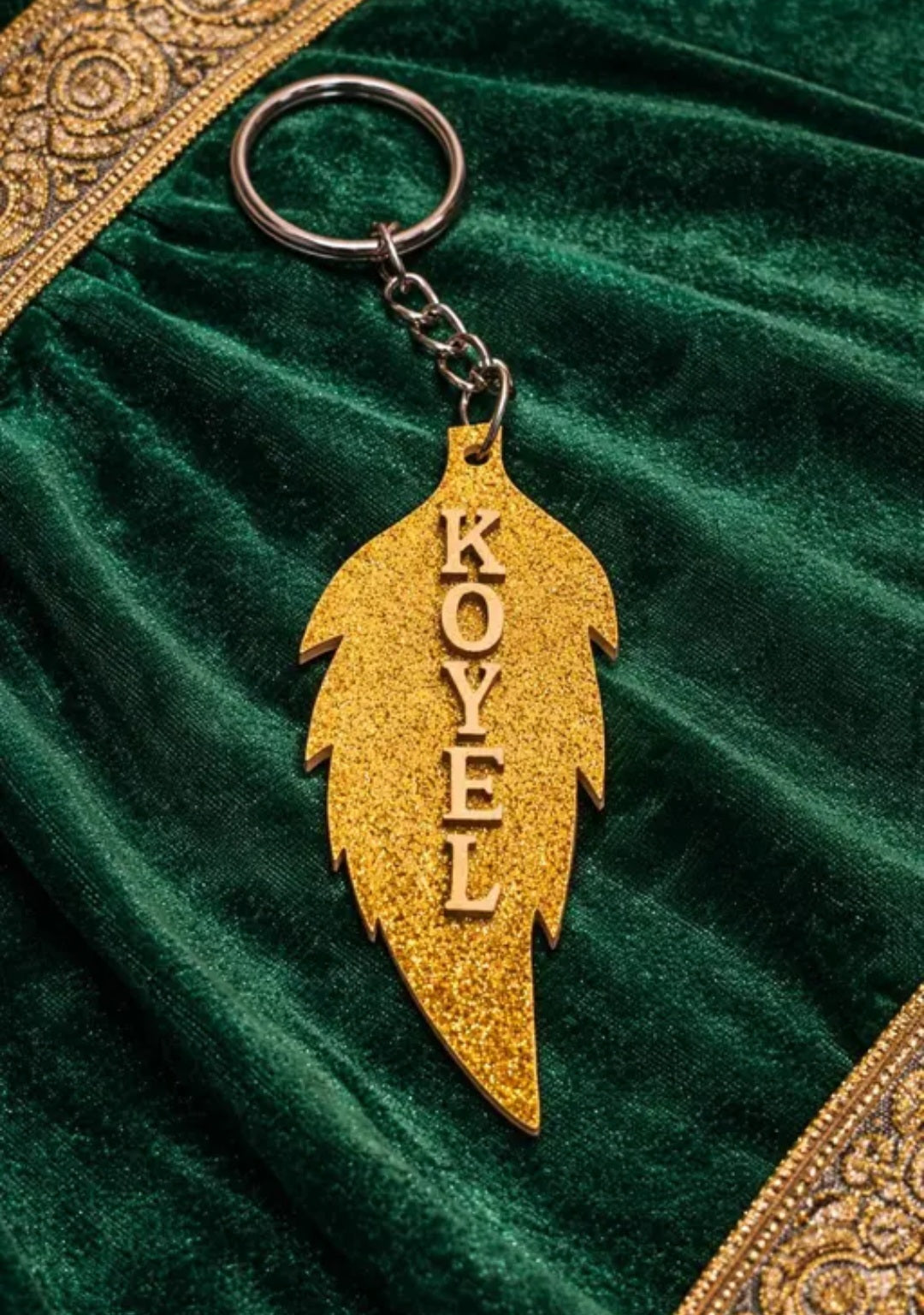 Sparkling Fiber Plastic Glossy Customized Keychain