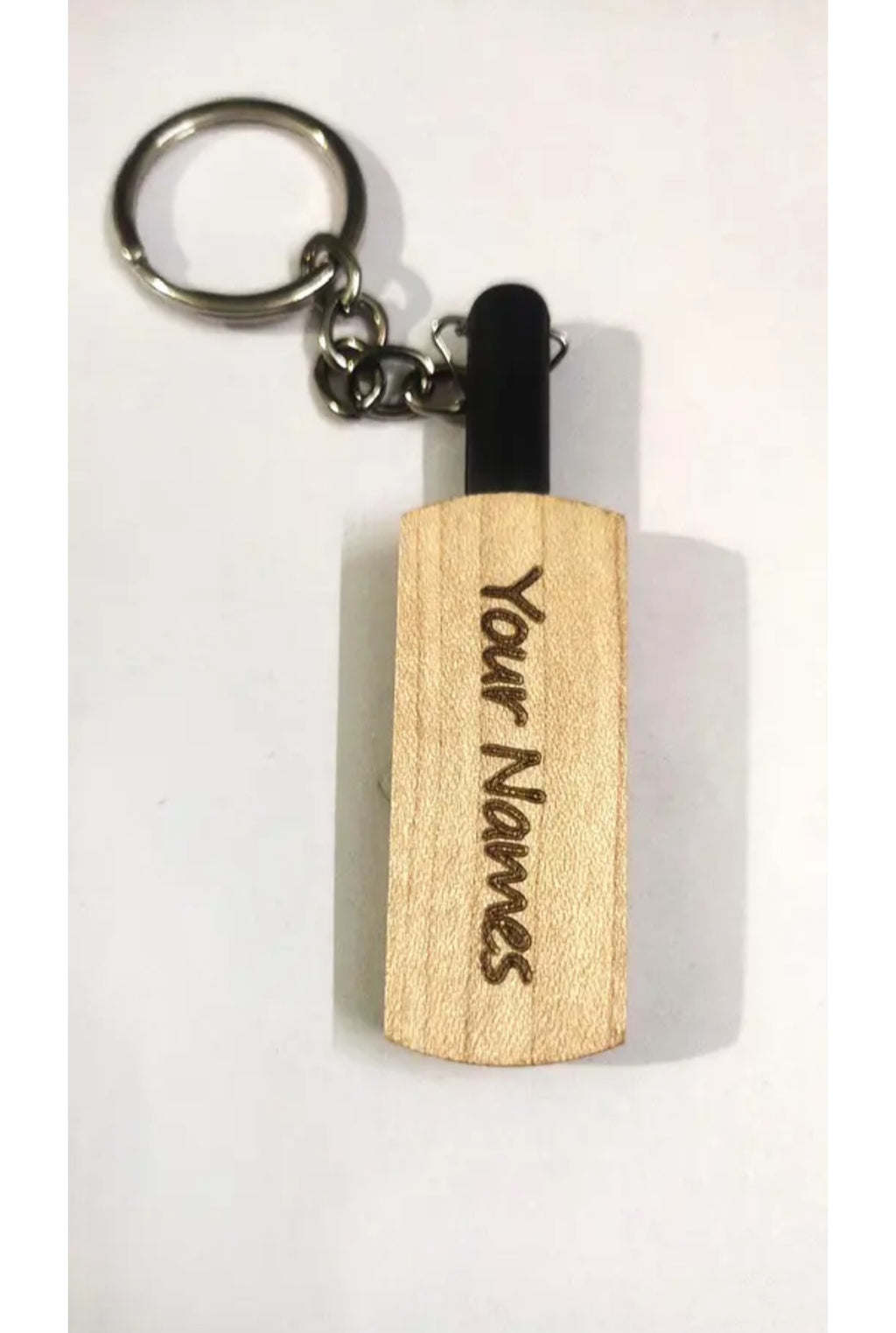 Cricket Bat Wood Keychain Customized