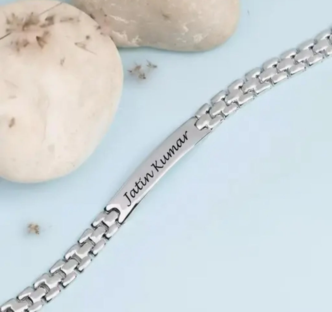 Customized Engraved Name Bracelet for Men & Boys