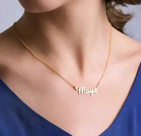 Gold plated pendant customised with name