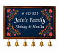 Customised House Name Plate With Golden Bell For Home Entrance Outdoor - Door name plates | Name Plate For Office Entrance (14 x 10 inches)