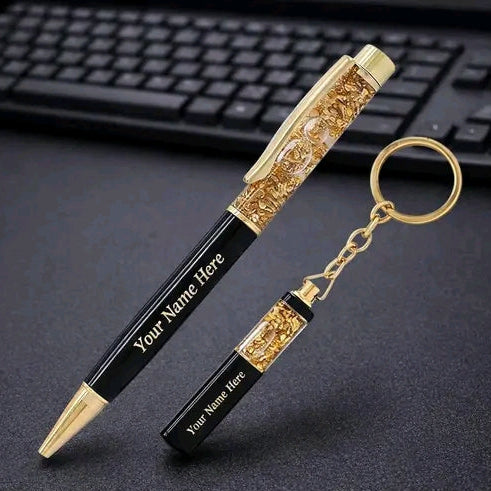 Premium gift set pen & keychain personalized customized for office or corporate gifts