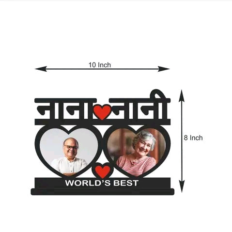Nana Nani Heart Shape Customized Photo Frame