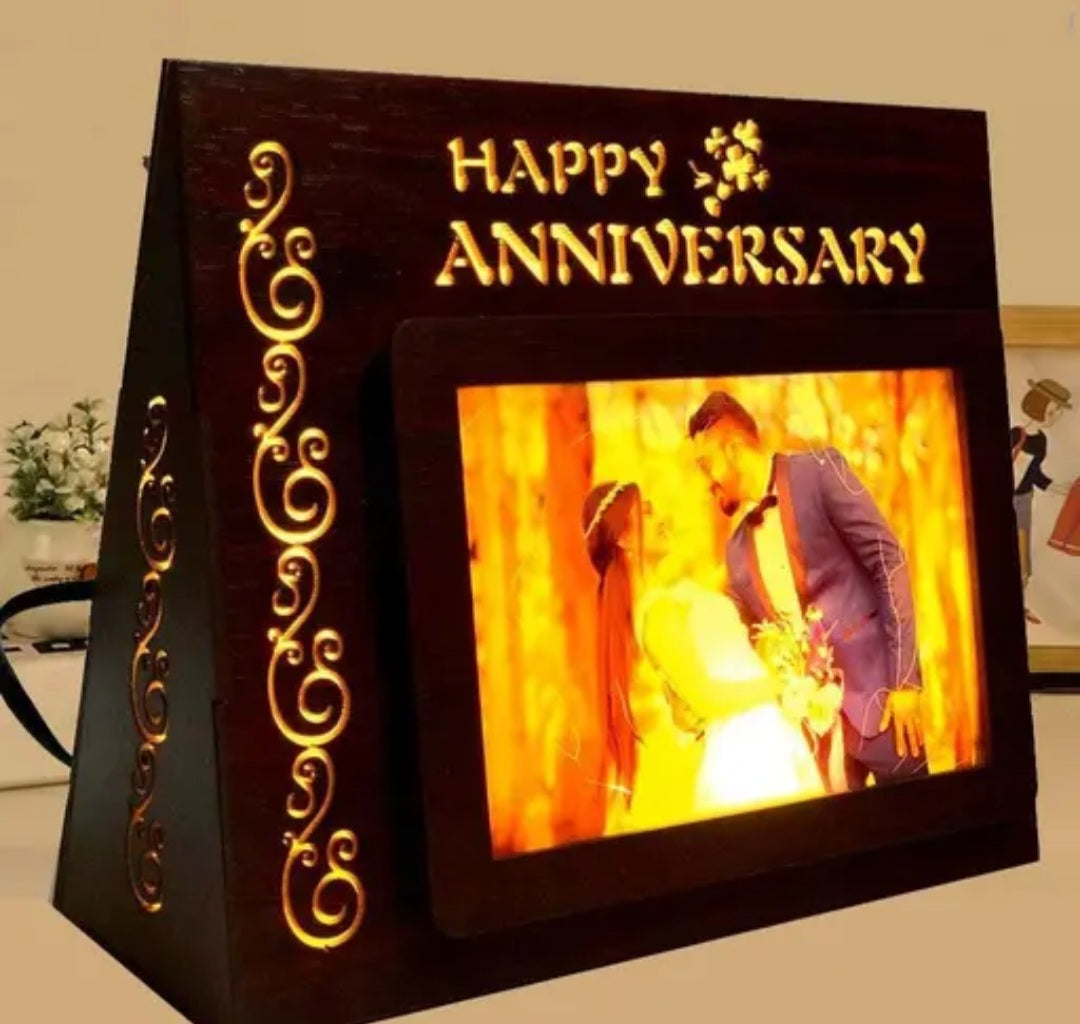 Customized Happy Anniversary Photo LED Table Lamp | Wedding Marriage Anniversary Couple Gift