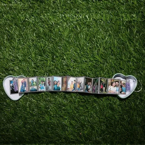 Metal keychain love shape foldable with 16 photo personalized amazing gift