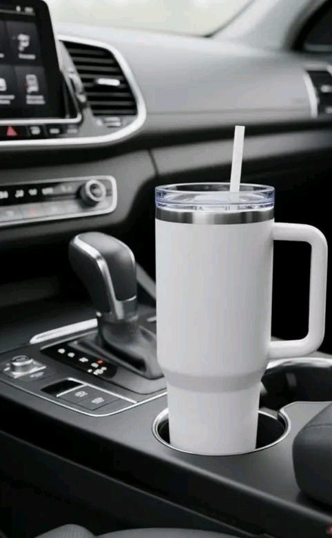 Personalized white tumbler with name  steenless steel