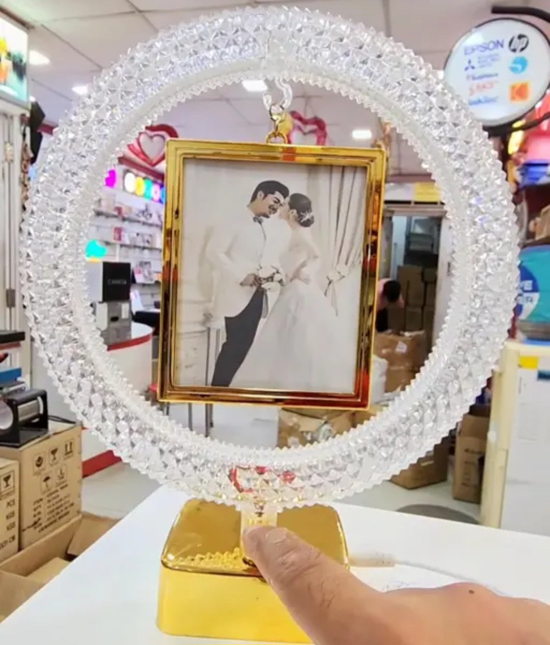 Personalized Gift, Anniversary Gift for Couple Special , Birthday Gift Box Led Crystal Photo Frame Rectangular Shape Wedding Gift photo Frame (2 Photos)