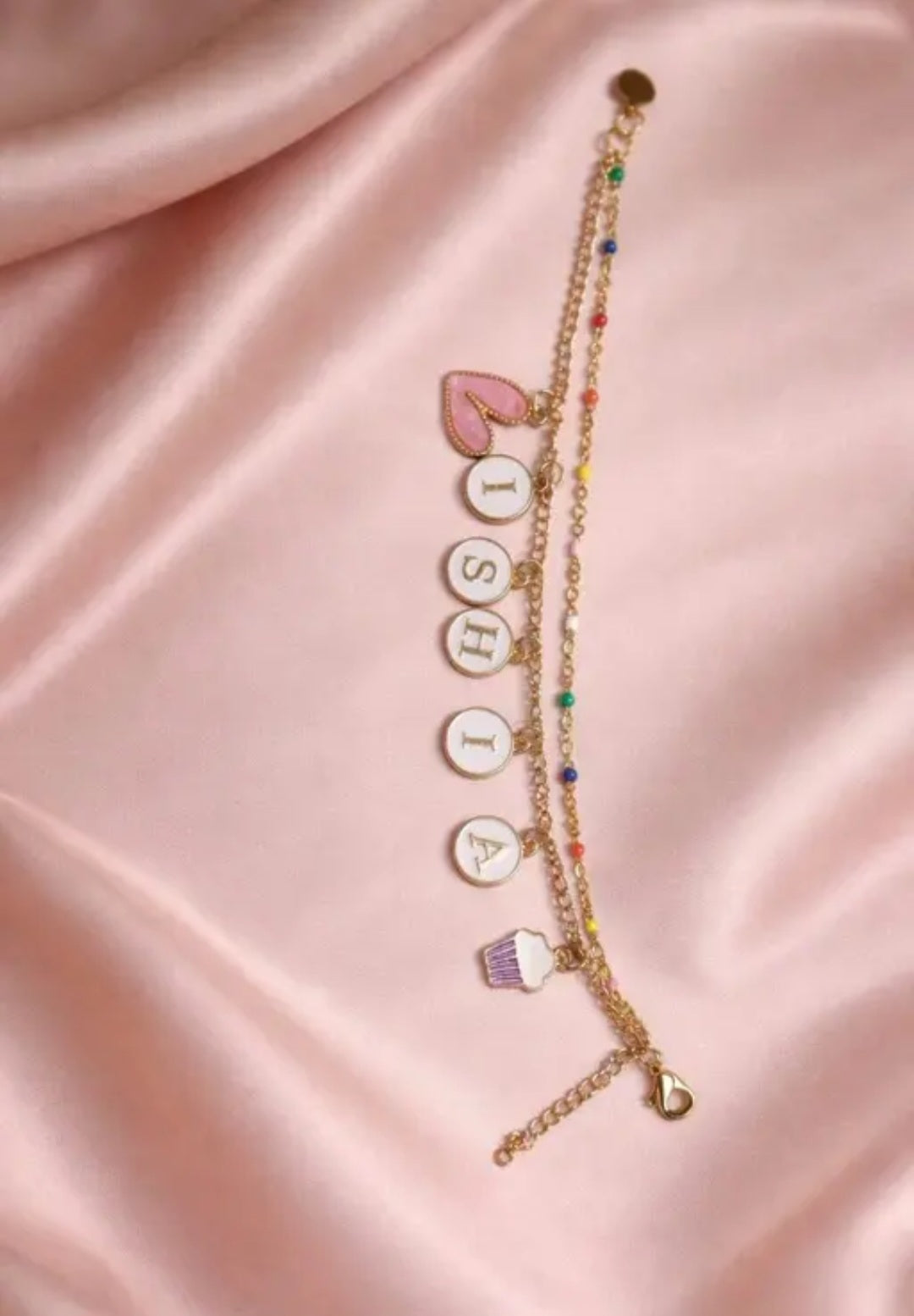Customized Name Charm Bracelet for Girls & Women | Gold Plated Alphabet Letter Bracelet