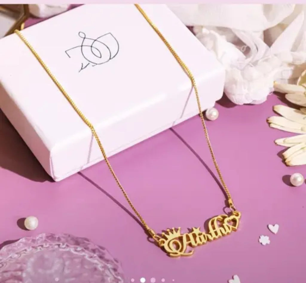 Personalized Name Necklace with Crown