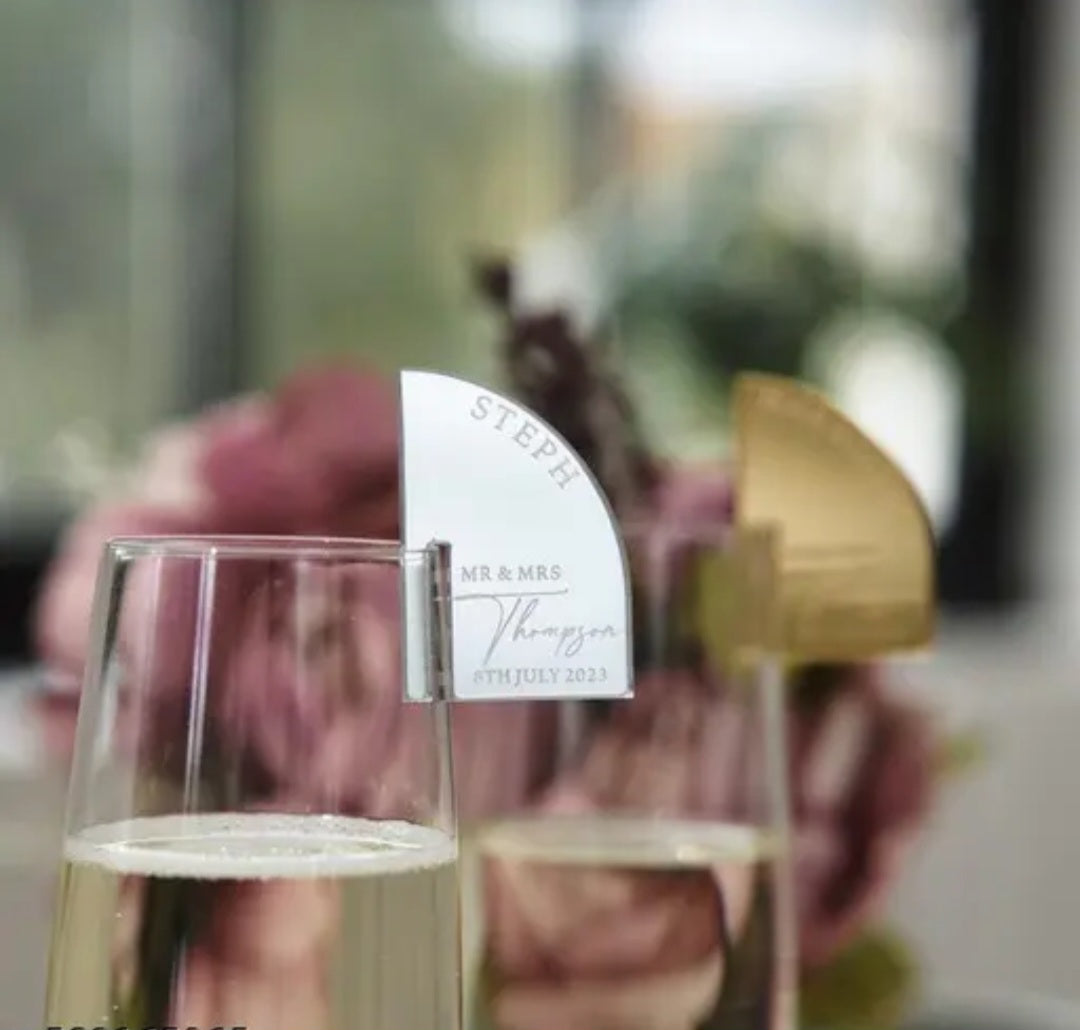 Wedding Favour Name Tags Wine Charm Wedding Table Decor Cocktail Toppers Seating Card (10)pcs