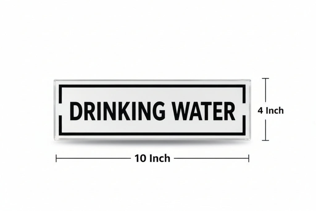 Premium Drinking Water Sign Board Acrylic | Waterproof & Durable Office &  12x4 Inch ( Pre-printed )