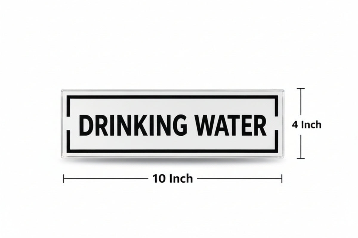 Premium Drinking Water Sign Board Acrylic | Waterproof & Durable Office &  12x4 Inch ( Pre-printed )