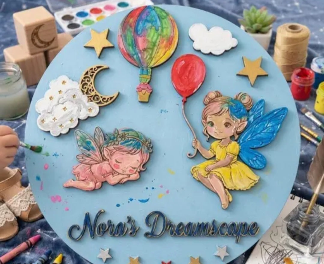 Personalized Fairy Dreamscape DIY MDF Painting Kit for Kids