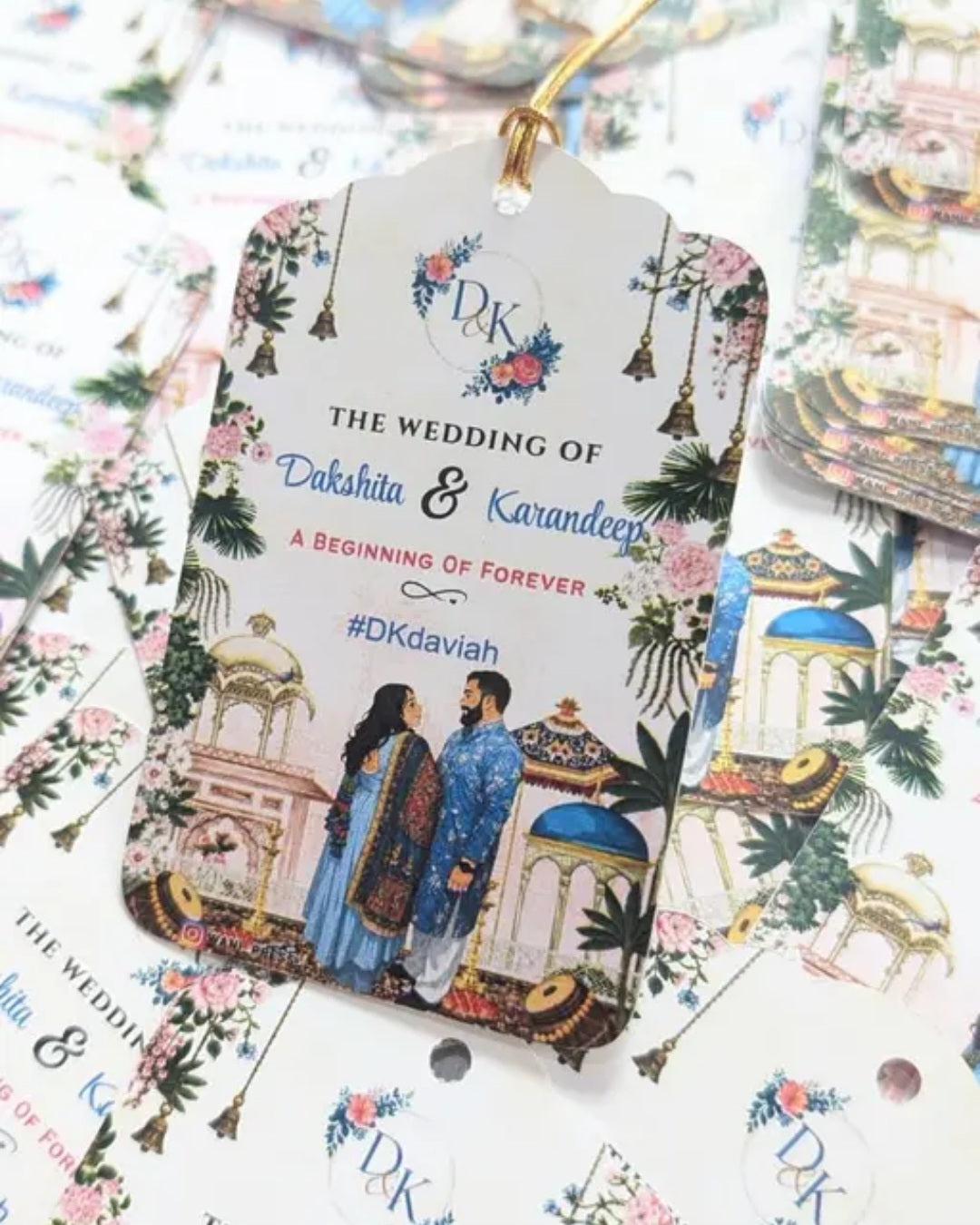 Customized Gift Tags (Set of 40 tags) Size 3x2 inchesfor Return Gifts