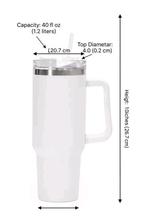 Personalized white tumbler with name  steenless steel