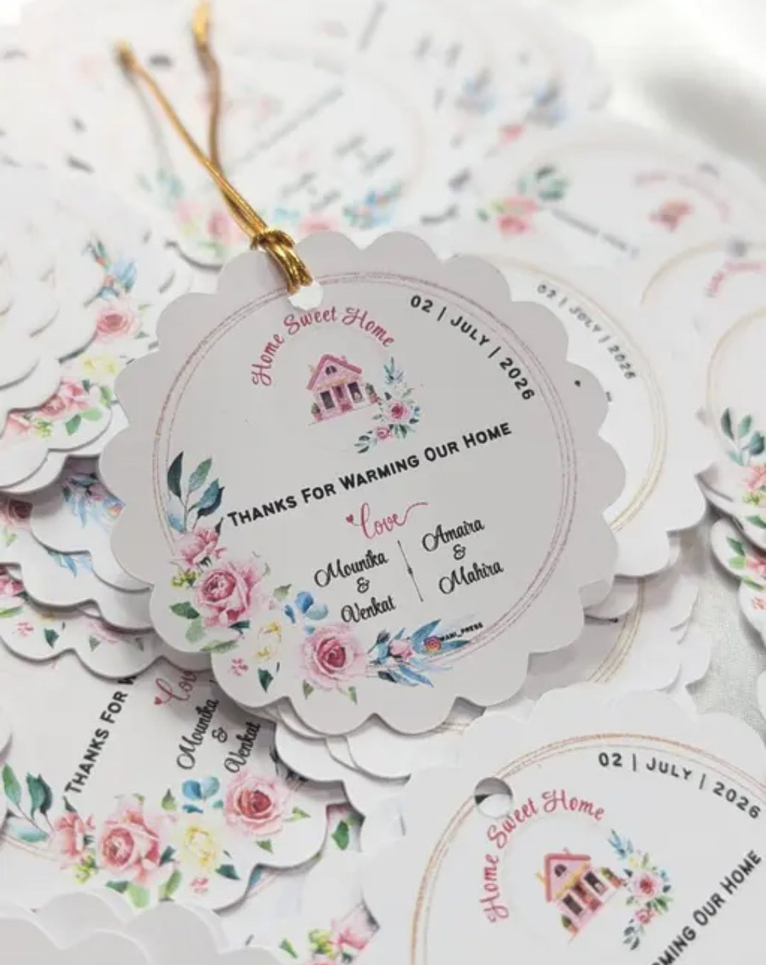 Customized Gift Tags (Set of 50 tags) for Return Gifts | Packaging Gift Bags
