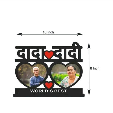 Dada Dadi Heart Shape Table Top Customized Photo Frame