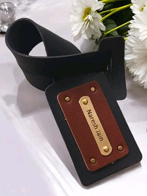Customised Luggage Tag for Men and Women, Unisex Travel assesories Black