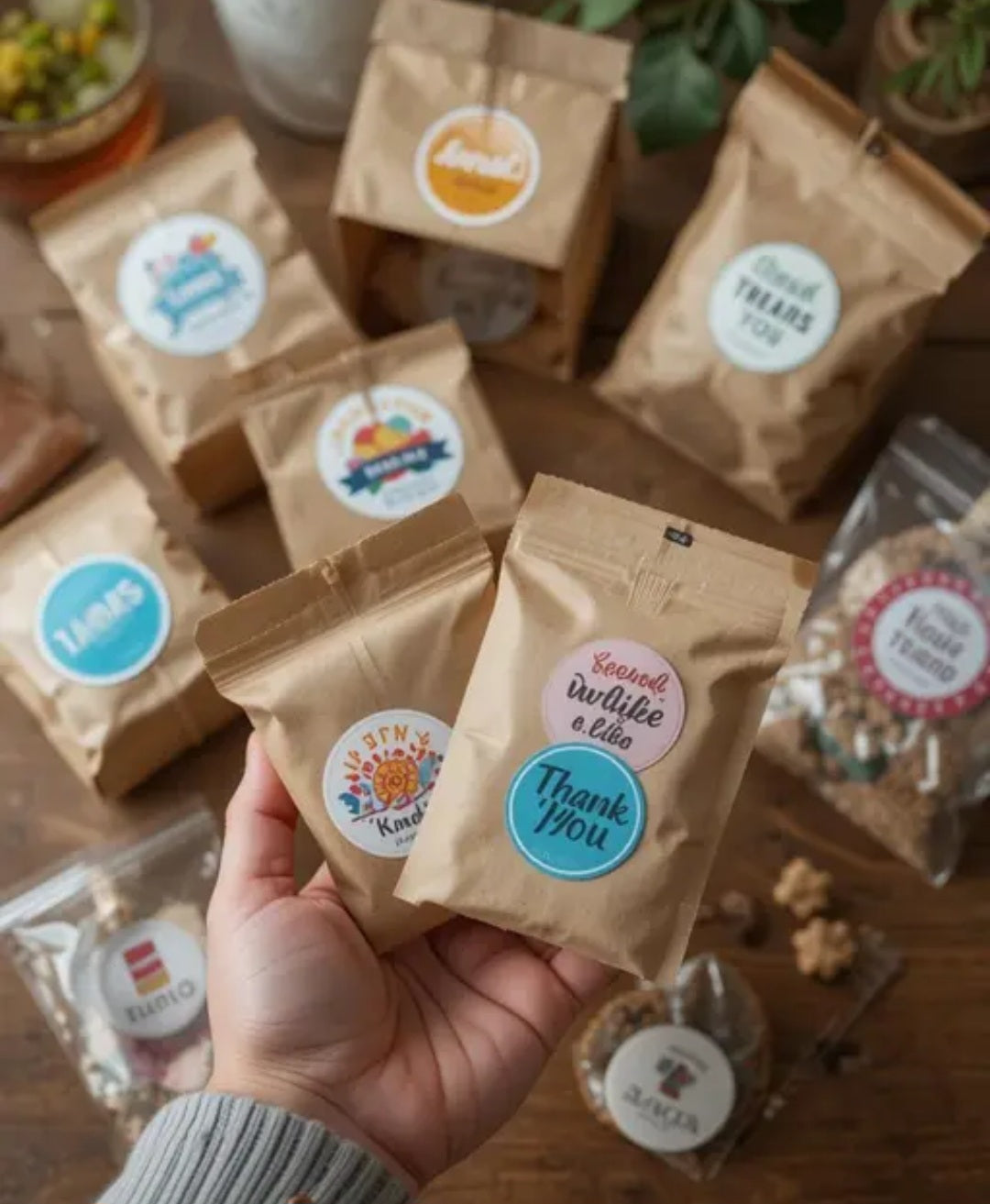 Customized thank you sticker for small business, sticker with Business or your name, 1.5 inch, self-adhesive (100 Pcs.)