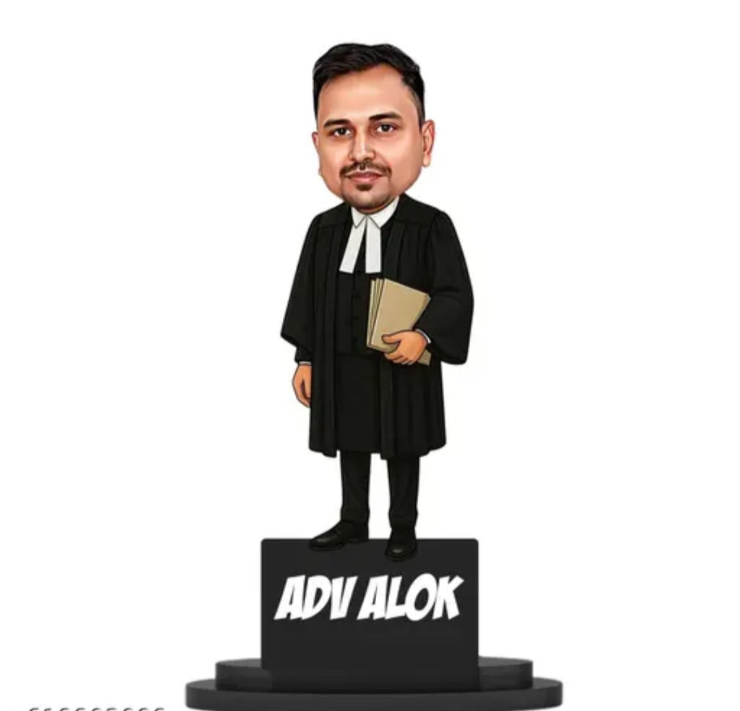 6 INCH Male Advocate Caricature | Personalized Lawyer Gift for Men & Women| Custom Advocate Figurine | Advocate Lawyer Gift