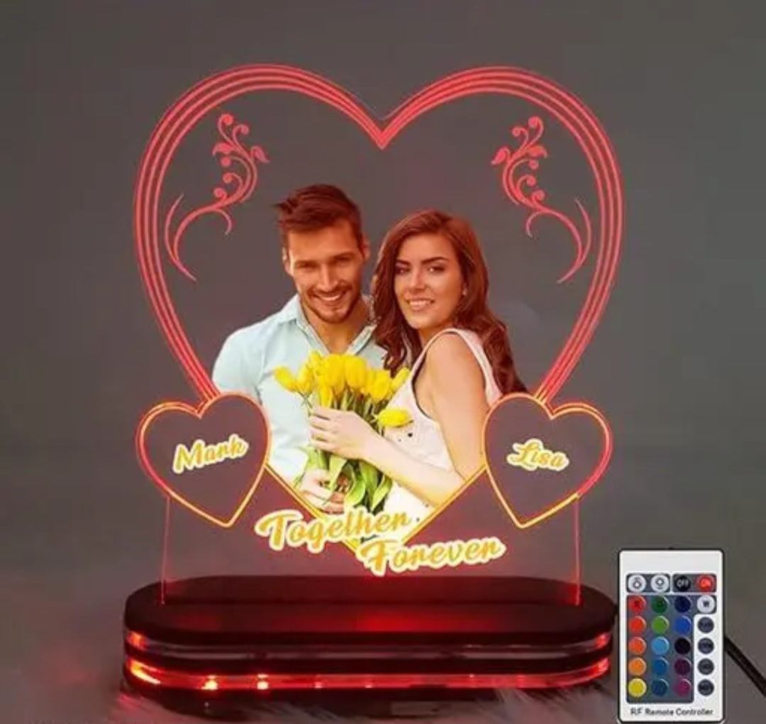 Heart Frame Frame Led for Couple | Best Gift for Anniversary Birthday and Special Occasions ( Multi color)