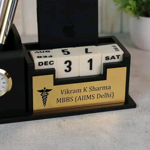 Multipurpose profession pen stand personalized with name and logo doctor/ advocate/police/ ca / engineer