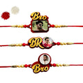 Customized Bro Photo Rakhi for Brother (Pack of 3)