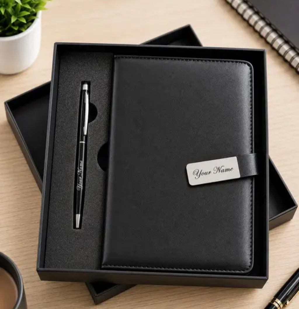 Personalised Leather Diary & Pen Set – Perfect Teacher’s Day Gift