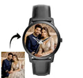 Customised Photo Print Analog Watch (Black) for Men & Women | with Elegant Black Strap | Trending Black Case