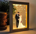 Personalized Wedding Photo Frame Lamp - Modern USB-Powered, Adjustable Brightness, Tabletop Wedding Decoration