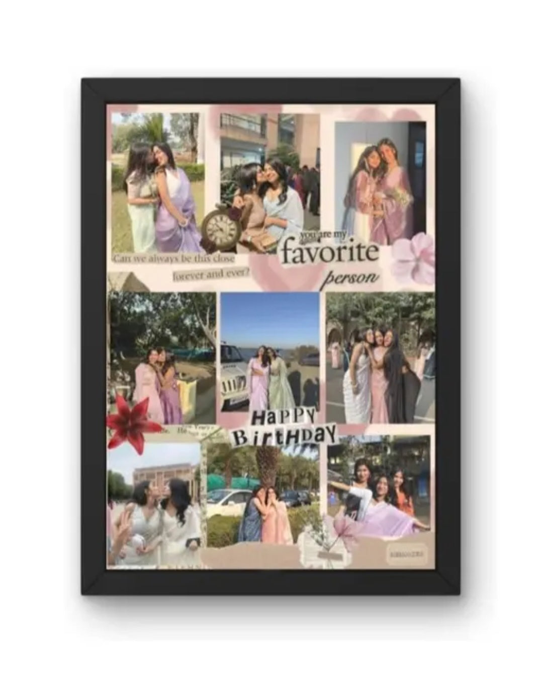 Wood Customized Collage Photo Frame With Name