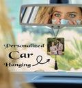 Personalized Photo & Message Printed Car Rear Mirror Hanging - Car Hanging for Decoration, MDF Wooden Art
