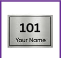 Customized Acrylic Name Plate | Personalized House Number Sign for Home & Office | Premium Brushed Finish | Modern, Weatherproof(Self-Adhesive) | Flat/Apartment/Hotel Door Sign (4 x 6 Inches) (Silver)