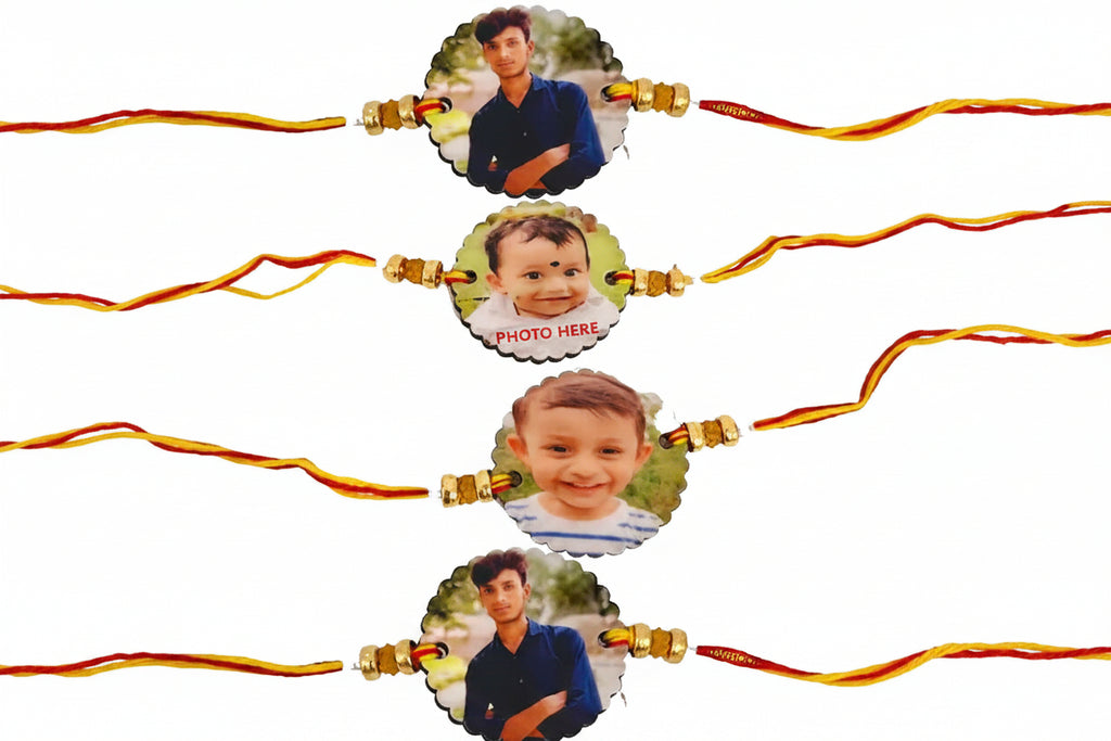 4 rakhi seth personalized with your photo