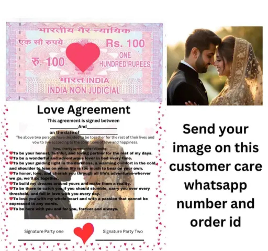 Love Contract Agreement Card with MDFboard