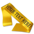 Premium Golden satin customizable sash with custom print, perfect for event functions schools , college, fest