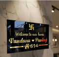 Premium Acrylic Name Plate | Hindu House Entrance Decor | 8x12 Inch