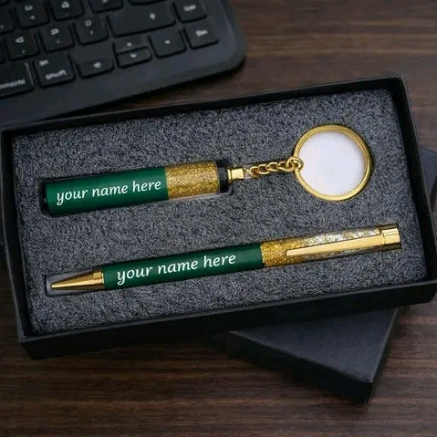 Premium gift set pen & keychain personalized customized for office or corporate gifts