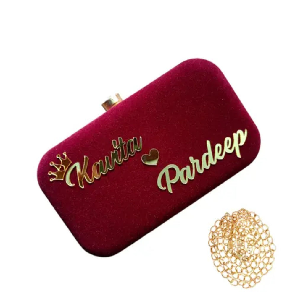 Customised Velvet Clutch Bag