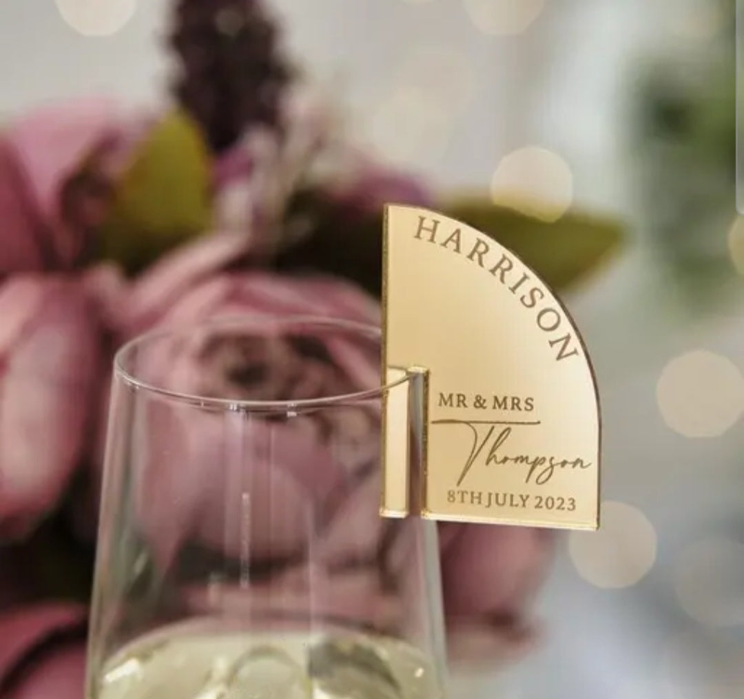 Wedding Favour Name Tags Wine Charm Wedding Table Decor Cocktail Toppers Seating Card (10)pcs