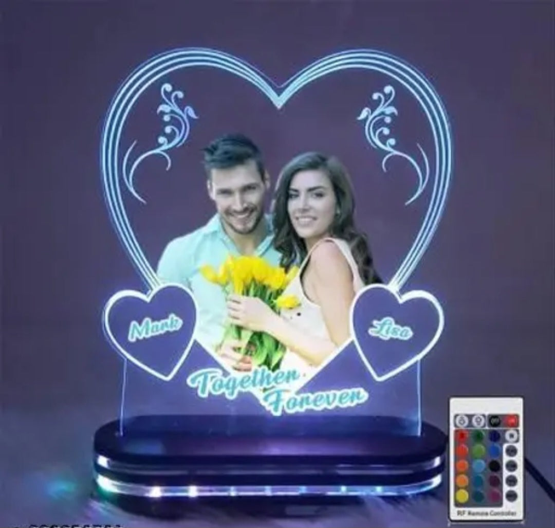 Heart Frame Frame Led for Couple | Best Gift for Anniversary Birthday and Special Occasions ( Multi color)