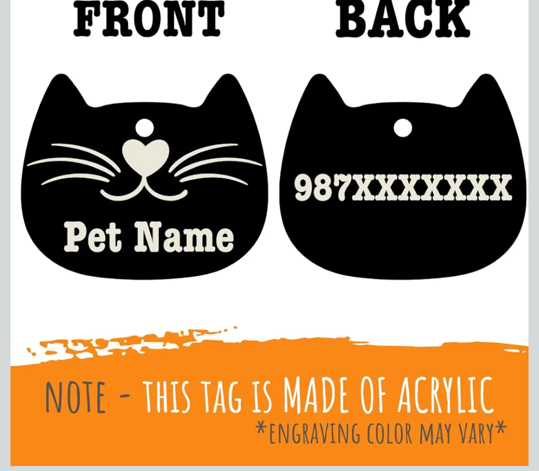 Handmade Cat Collar with Customisable Name & Icon Tag, Bell, Adjustable Buckle, 15-30 cm