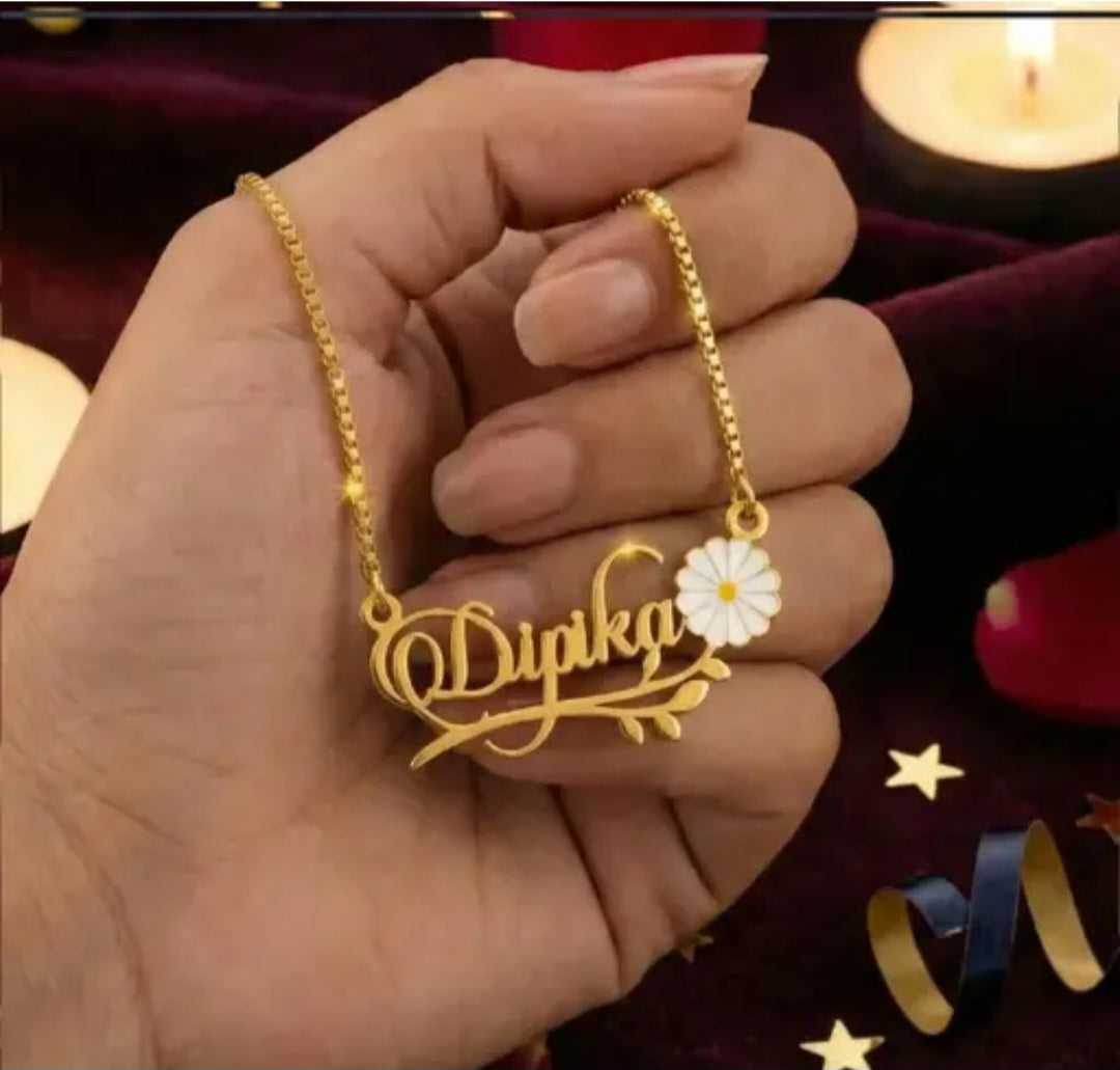 Custom Floral Name Necklace: A Delicate Bloom of Elegance
